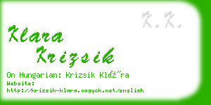 klara krizsik business card